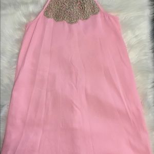 Girls Size 12 Lilly Pulitzer Pink with Gold Shift Dress